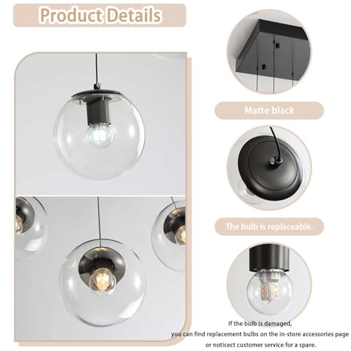Modern Rectangular Chandelier (Black-Clear / Rectangle 10-Light)