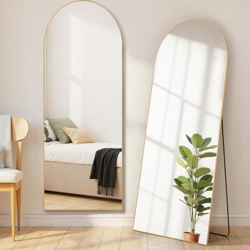 21"x64" Arched Mirror Full Length (Elegant Gold / 64"L x 21"W)