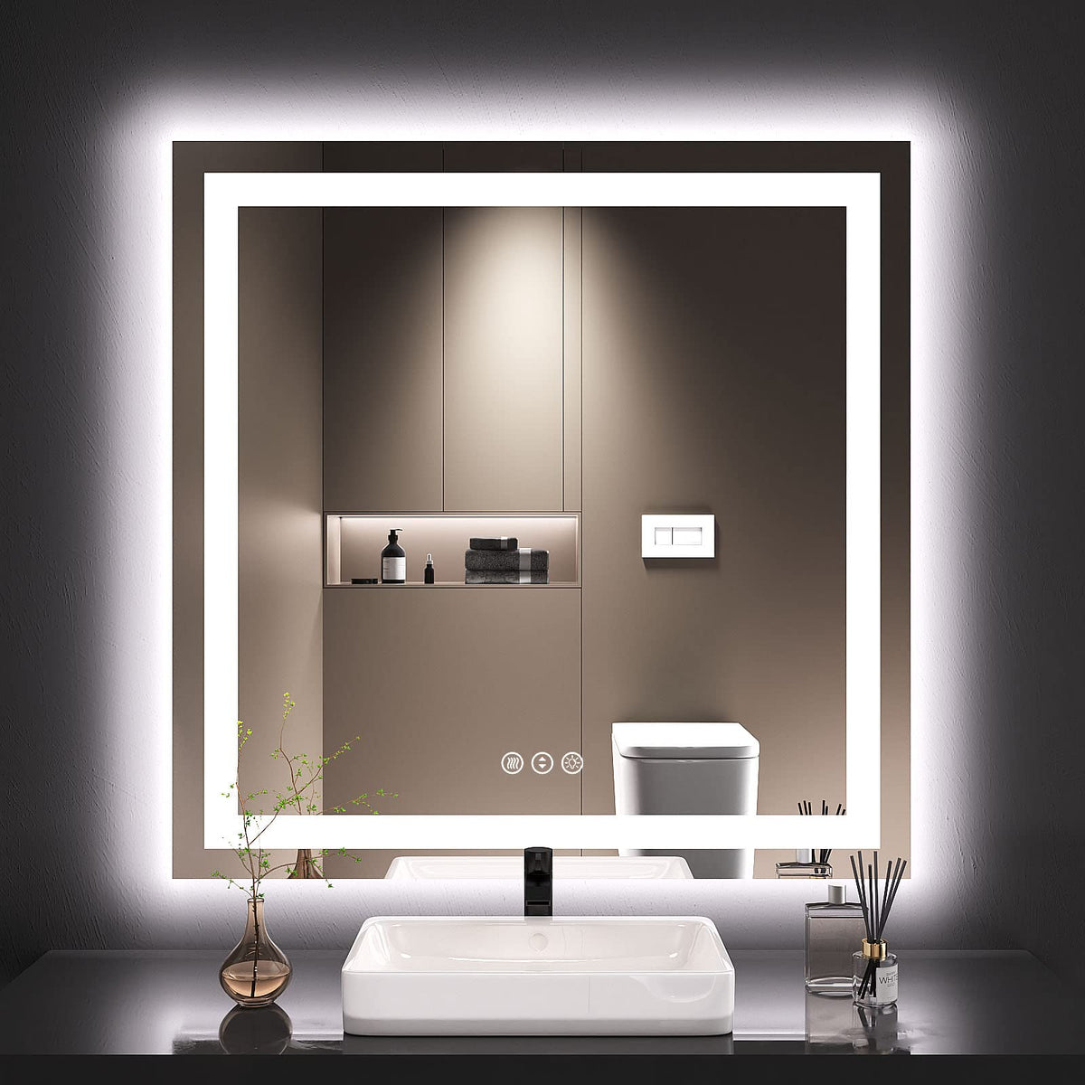 36"X36" LED Bathroom Mirror with Lights (Led / 36"L x 36"W)