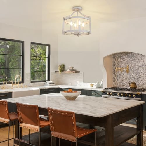 4 Light Farmhouse Chandelier (4 Lights Vintage White)