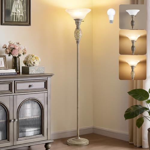 70" Torchiere Floor Lamps with NightLight (Grayish Brown)