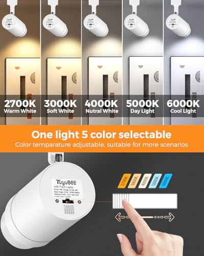 5 Color Zoomable H Track Lighting Heads Dimmable 12W 12 Pack White (White / 12 Pack)
