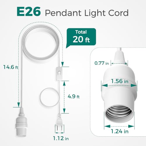 Pendant Light Cord (20ft - White)