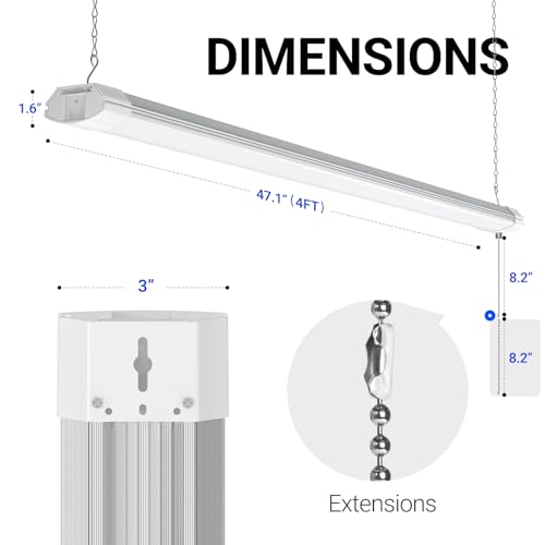 BS84 LED Shop Lights 4FT for Workshop (6500K / White-84W-4 Packs)