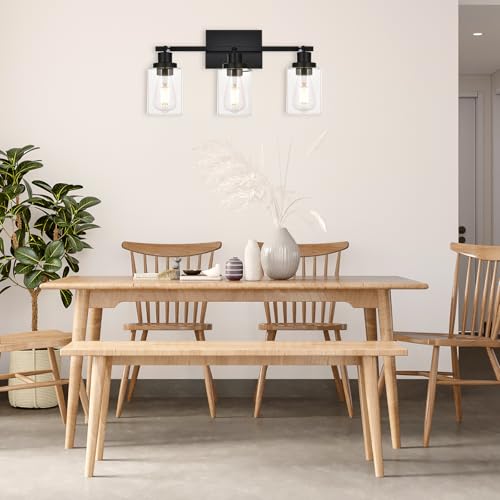 3 Light Track Lighting Kit Black Track Lighting Fixtures Bathroom Wall Sconces Ceiling Mount Kitchen Tracking Lights (Black / 3-Light)