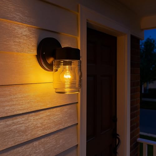 Jelly Jar Outdoor Wall Light (Oil-Rubbed Bronze / Farmhouse)