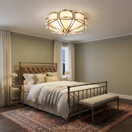 Brass Flush Mount Ceiling Light (Medium)