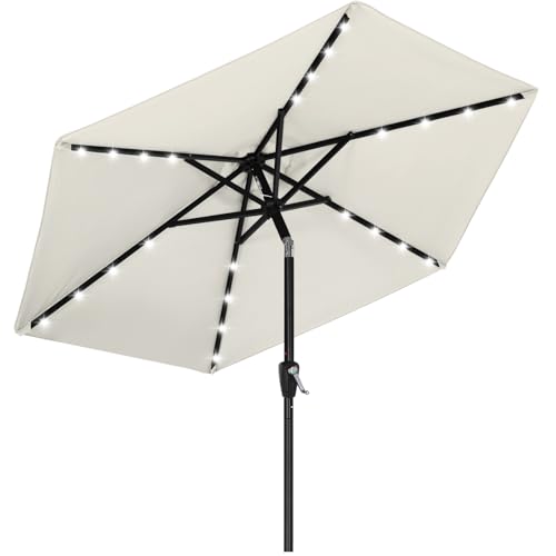 Durable 11FT Solar Led Patio Umbrellas with 32LED Lights