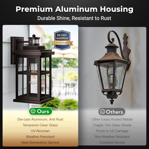 Large Motion Sensor Exterior Light Fixture (Large Motion Sensor 1 Pack / Oil-Rubbed Bronze)