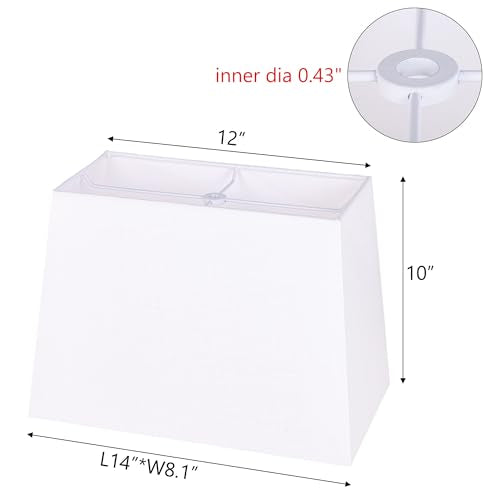 Set of 2 Rectangle Lampshade (White / 12X14X10")