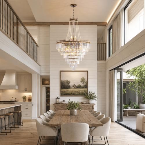 French Empire Vintage Crystal Staircase Chandelier (D31.5″H47.2″)