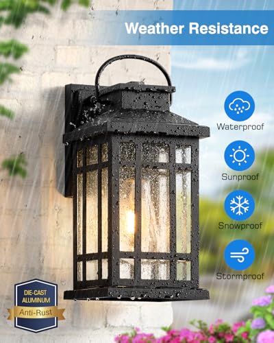 Outdoor Wall Lights Wall Mount (Black / Dusk to Dawn Sensor-1 Pack)