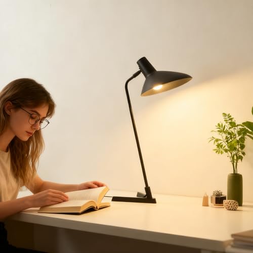 Industrial Desk Lamp Metal Modern Table Lamp 22" (Sand Black)