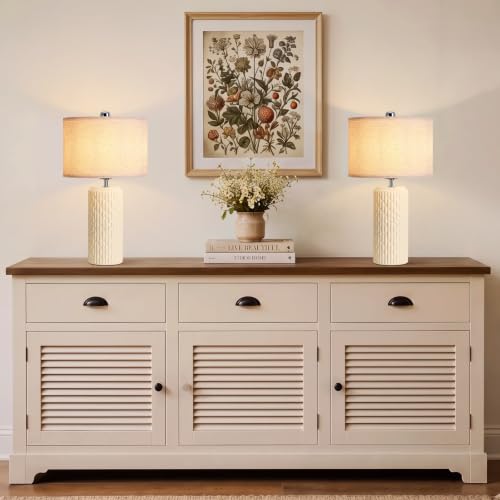 22" Modern Ceramic Table Lamps Set of 2 for Night Stands
