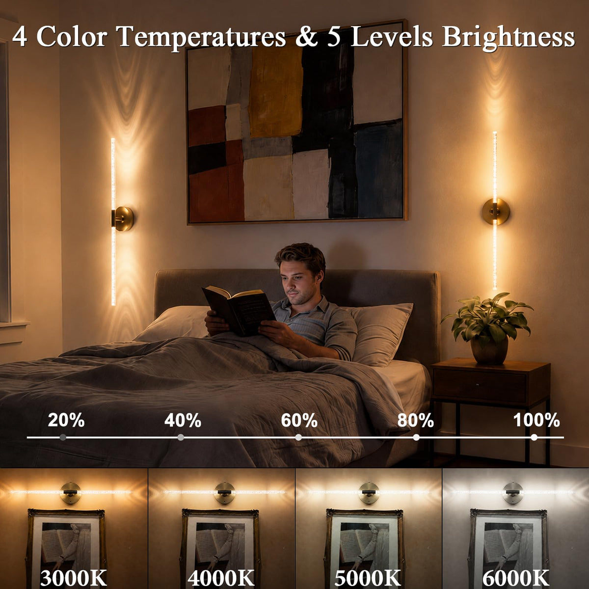 Rechargeable Wall Lights Battery Operated Sconce 2Pack (Bubble Crystal Gold / Set of 2)