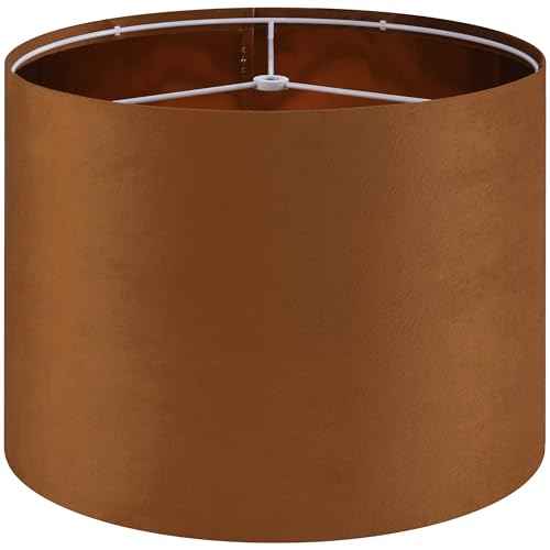 Burnt Orange Velvet Drum Lamp Shade (13*13*10 inch-1 Pack / Burnt Orange-Velvet)