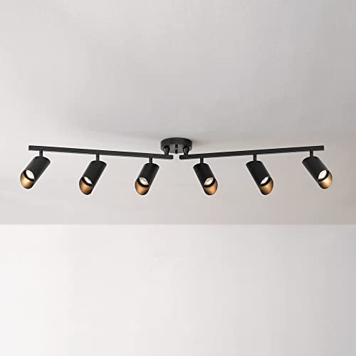 Foldable 6 Light Track Ceiling Light (Black, Christina 6-Light)