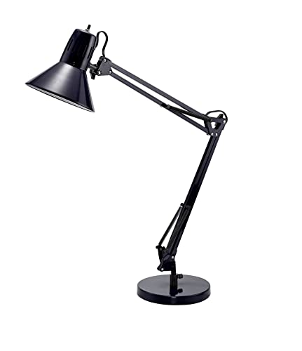 Office VLF100D Swing Arm Desk Lamp (36" Reach / Base, Black)