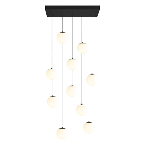 Modern Rectangular Chandelier (Black-White / Rectangle 10-Light)
