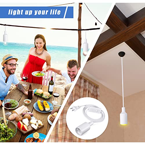 10 Pack Pendant Light Cord with Switch for E26 E27 (6 Feet)