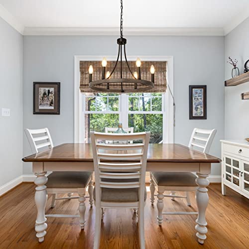 Wagon Wheel Chandelier Farmhouse Foyer Light Fixtures