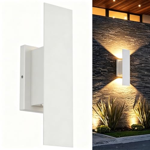 1 Pack Outdoor LED Up Down Wall Sconce (White)
