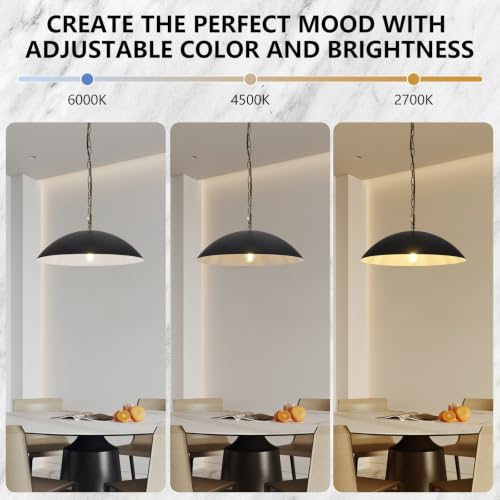 20" Modern Large Pendant Light (Black / 20"-2 Pack)