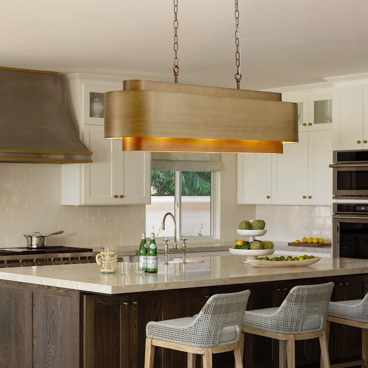 40" Modern Farmhouse Linear Chandelier (Brushed Brass/L40")