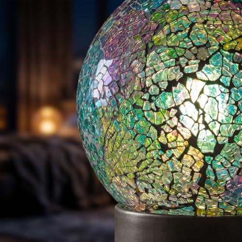 6.5" Mini Mosaic Glass Cordless Rechargeable Battery Table Lamp (Colorful)