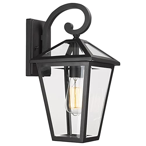 Outdoor Light Fixtures Wall Mount (Black - 1 PACK / Medium)