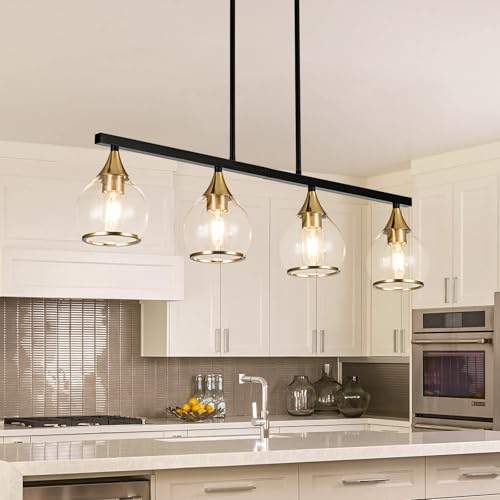 Island Light for Kitchen (Black and Gold / 4-Light)