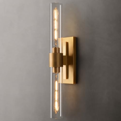 Hardwired Brushed Brass Wall Sconce (Gold / 1 Pack)