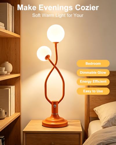 Orange Globe Table Lamp Magic DIY Arms G9 Bulbs Included Dimmable (12-Orange-Globe-2U-Magic DIY Arms)