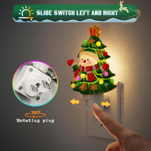 Christmas Tree & Snowman Night Light (Christmas tree and snowman-3000K / 2 Pack)