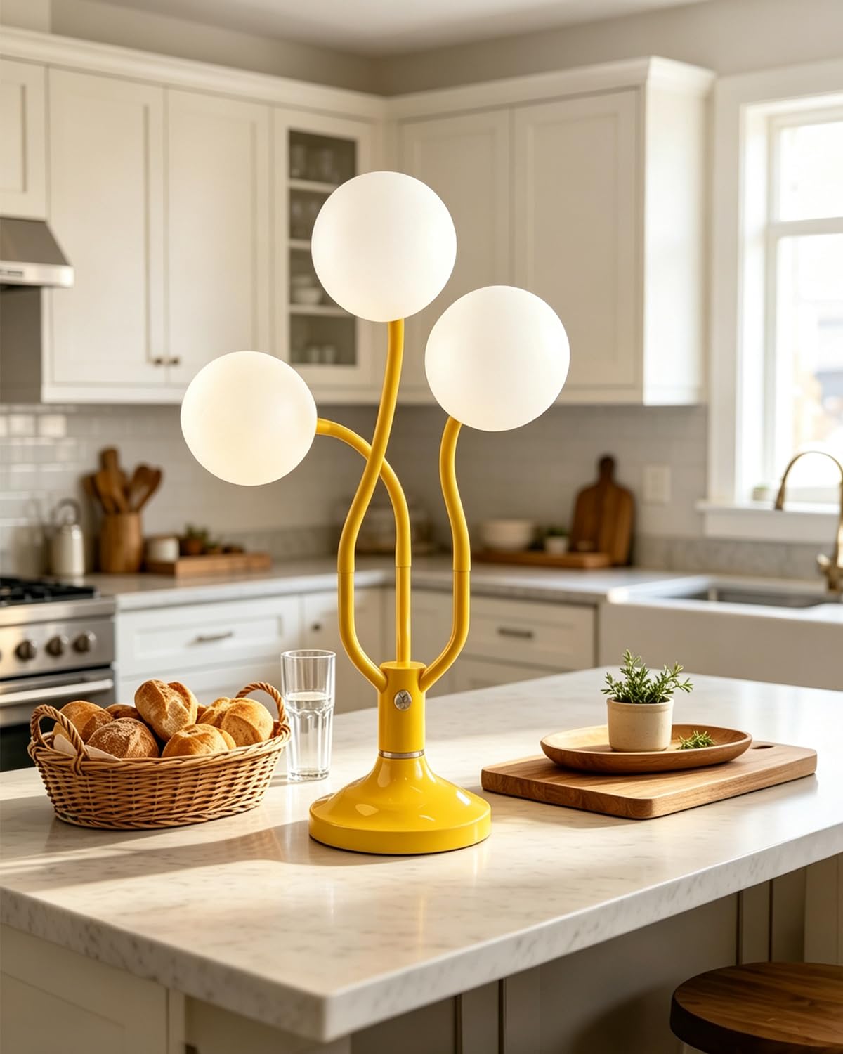 Yellow Globe Table Lamp Dimmable Magic DIY Arms G9 Bulbs Included (10-Yellow-Globe-3U-Magic DIY Arms)