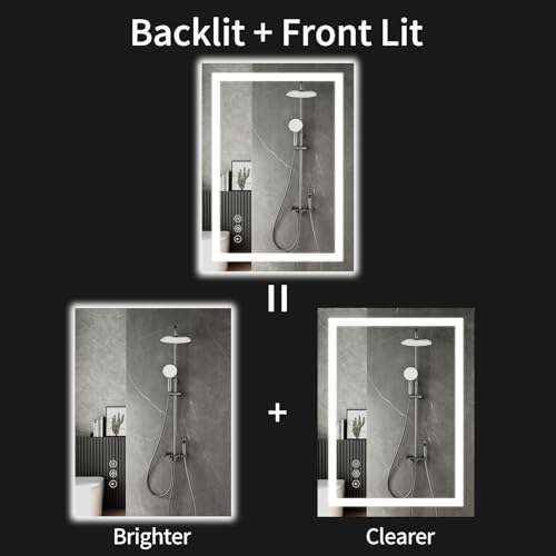 LED Bathroom Mirrors 32"x36" Bathroom Mirror with Lights for Wall (36"L x 32"W)