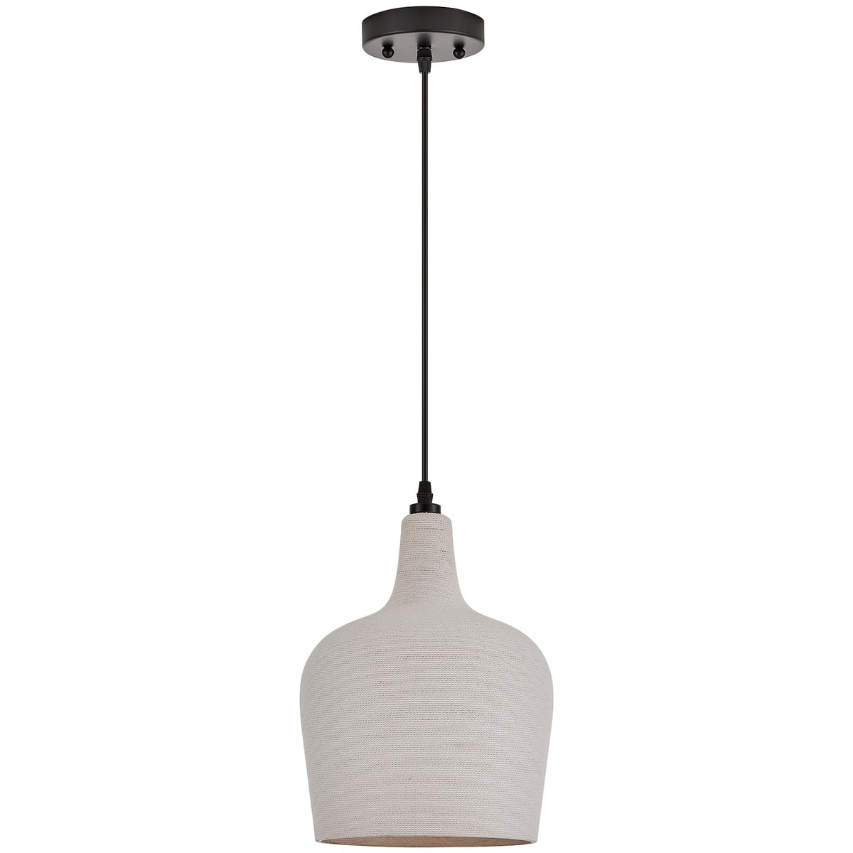 Large Hammered Glass Rattan Pendant Light Boho 1 Light Single Dome Pendant Lighting Fixtures for Kitchen Island Dining Room Hallway (White-Wicker)