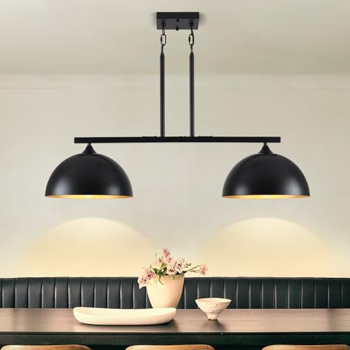 2 Light Kitchen Island Lighting (2 Light / Black)