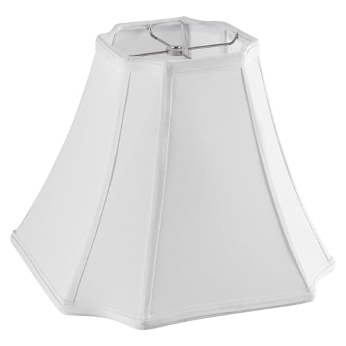 Pure White Linen Square Cut Corner Bell Lamp Shade Medium Lampshade 6.25×6.25''Top13×13''Bottom×11''Hight (Pure White-2 / (6.25*6.25)(13*13)11* 1 Pack)