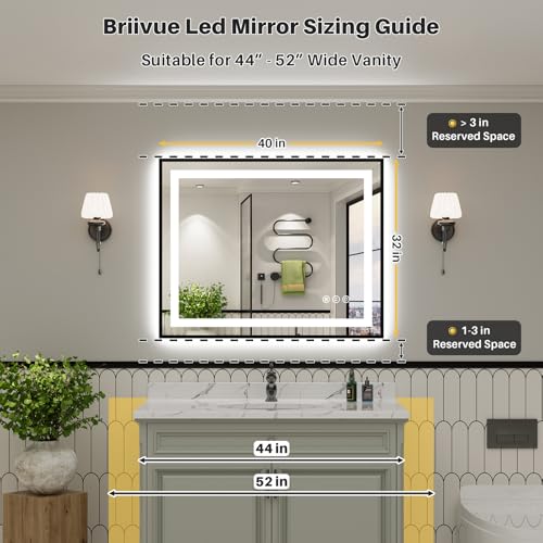 40x32 Inch LED Bathroom Mirror with Black Frame (Backlit+front Lit With Black Frame / 40"L x 32"W)