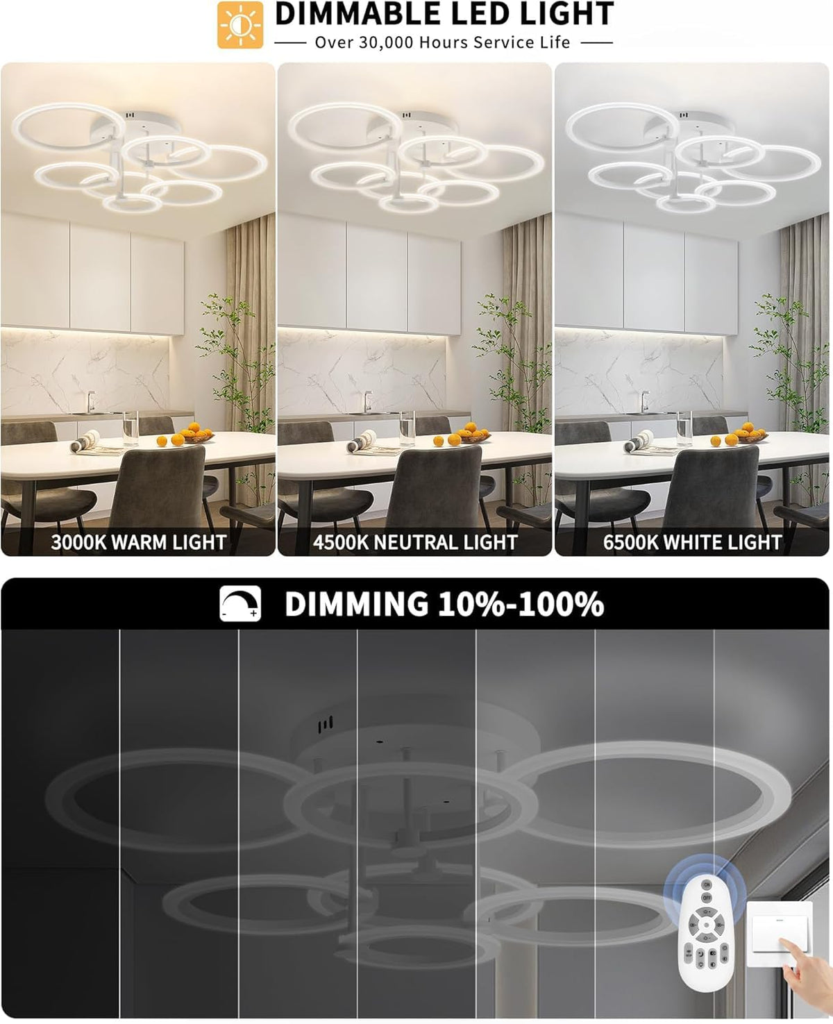 Smart LED Ceiling Light (White-ST / 31.8inch)