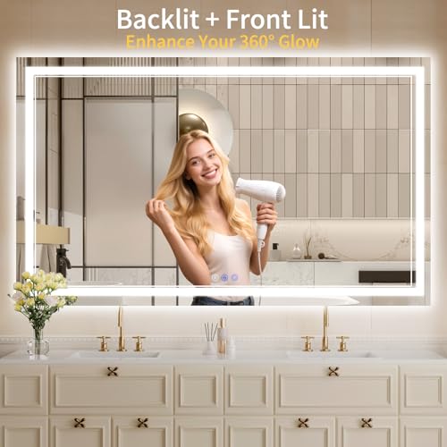 40"x60" LED Bathroom Mirror with Lights (40"L x 60"W)
