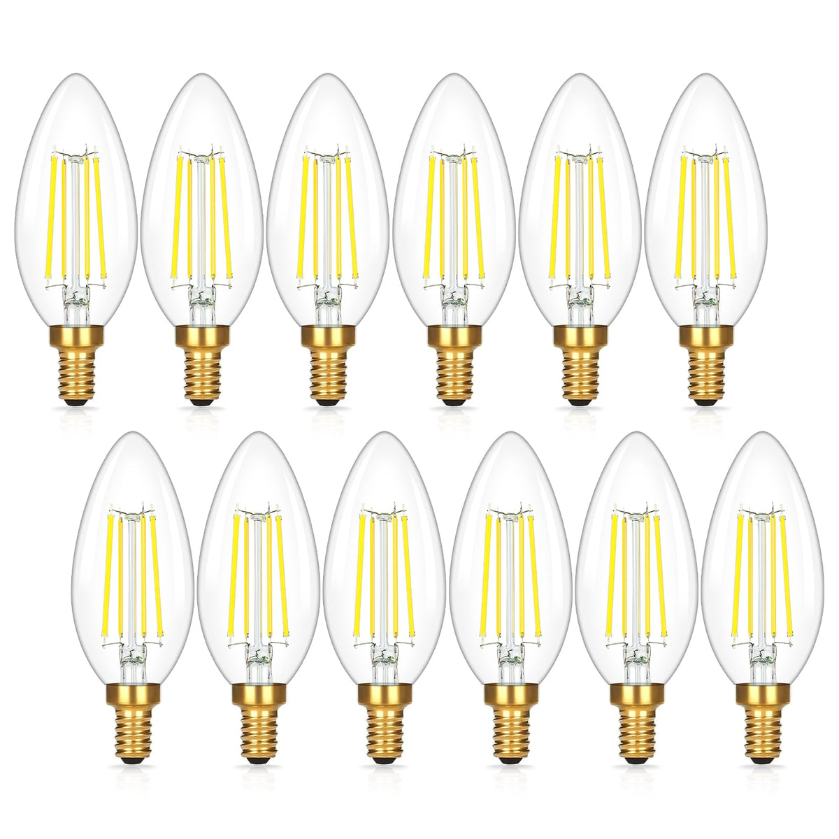 Dimmable E12 Candelabra LED Light Bulbs 60 Watt Equivalent (5000k Daylight White / 60w 12 Count (Pack of 1))