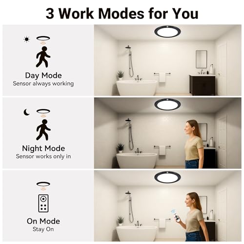 Black Wireless Closet Lights Motion Sensor (Black / 1 Pack)