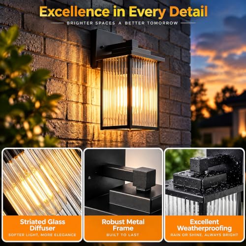 18" Matte Black Outdoor Wall Light (Black / 18''-1 Pack)