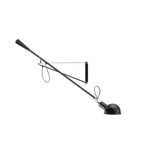 Long Swing Arm Wall Lamp Black Modern Plug (Black)