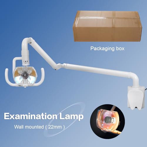 US 50W Wall Hanging Halogen Surgical Oral Lamp Shadowless Exam Lamp Cold Light with Arm for 22mm
