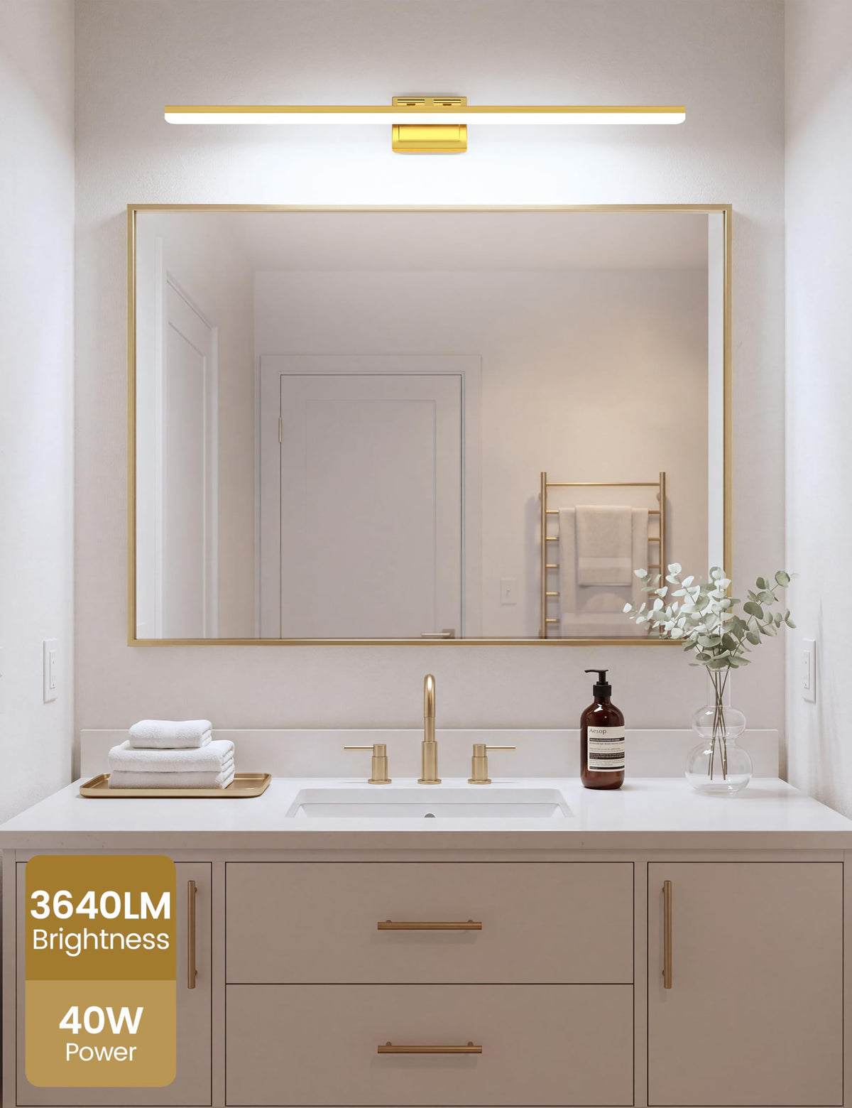 Modern Bathroom Vanity Light 48 inch (Gold / 48 inch)