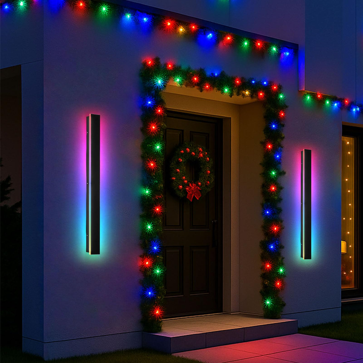 Modern Outdoor Lights (RGB (Red, Green, Blue) / 2pack-31.5Inch*2inch)