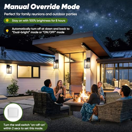 2 Pack 13” Upgraded Motion Sensor Outdoor Wall Lights (Black / 13in)